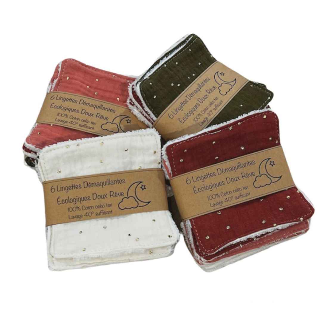 6 lingettes démaquillantes écologiques, Doux rêve
