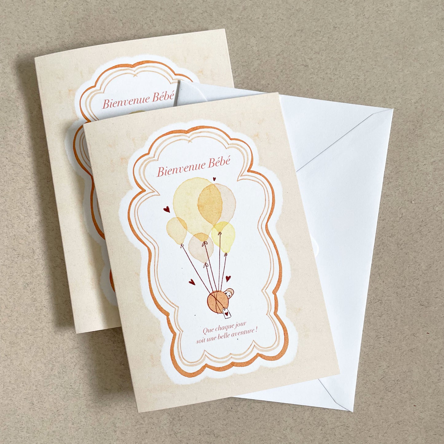 Carte double Bienvenu bébé