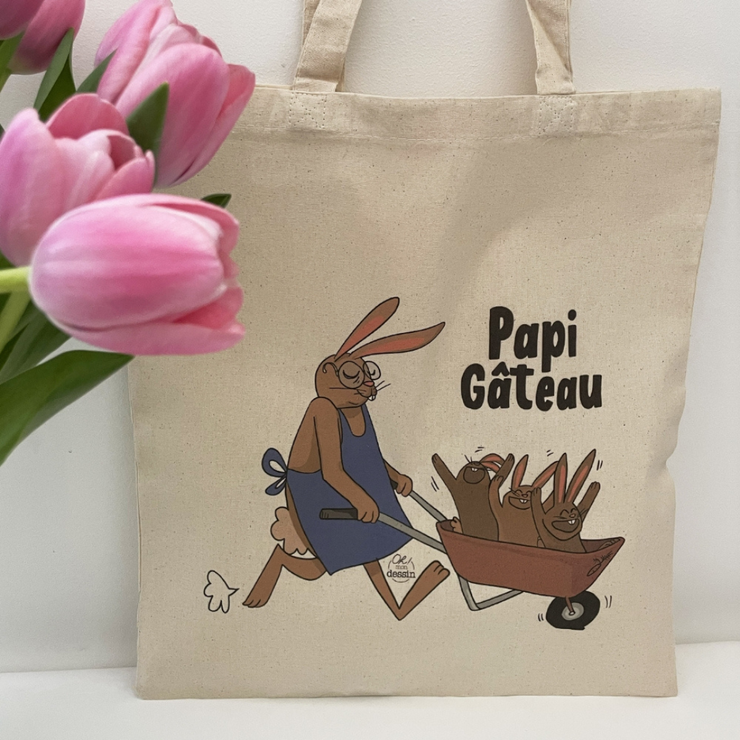Tote-Bag en Coton Mamie / Papi Gâteau