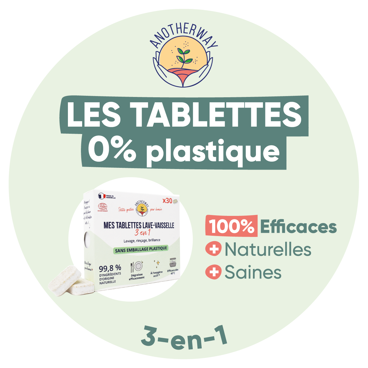 30 tablettes vaisselle sans film