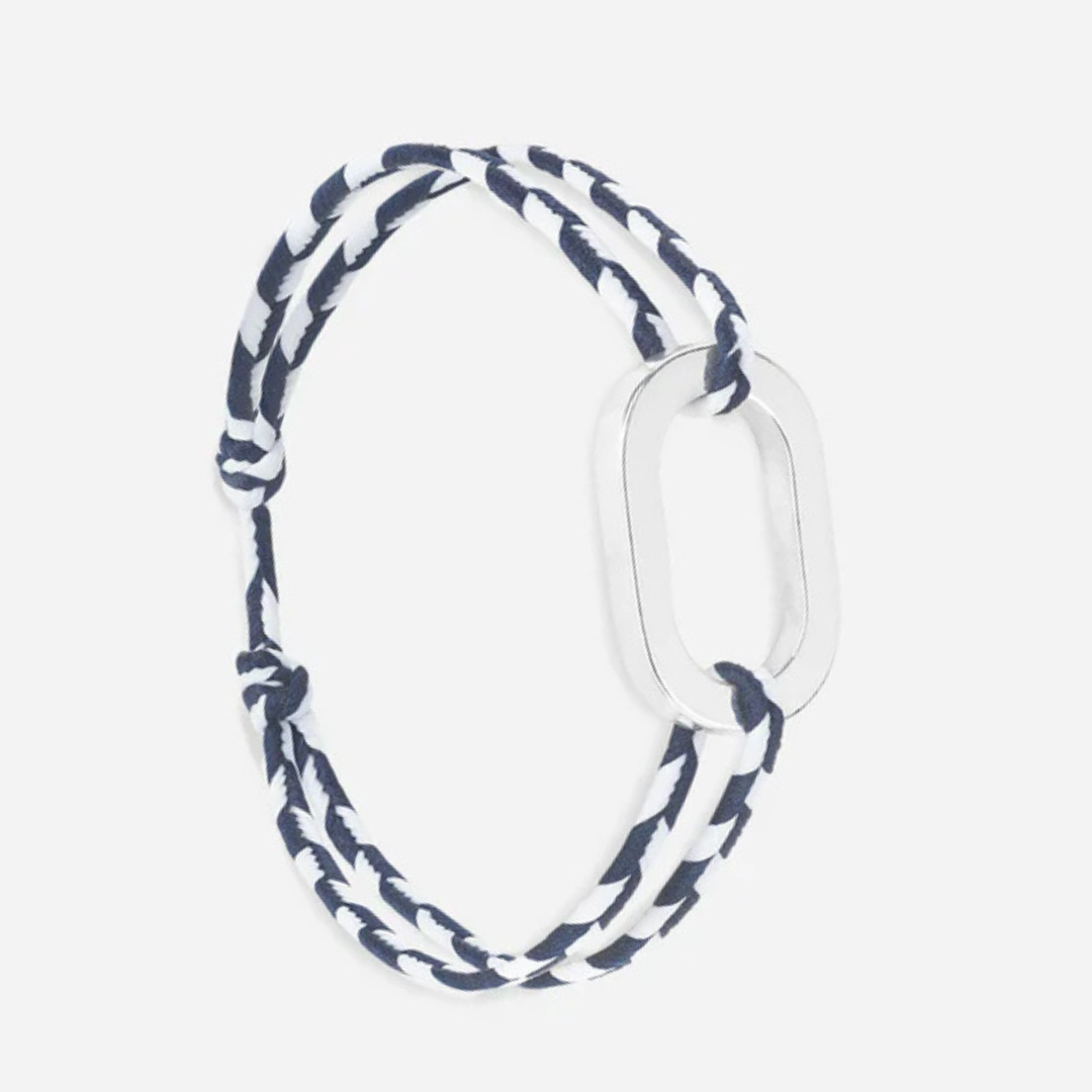 Bracelet Maillon plat 22 mm plaqué argent