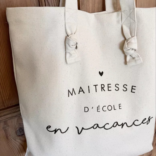 Tote-Bag à nœuds Maîtresse d'école en vacances