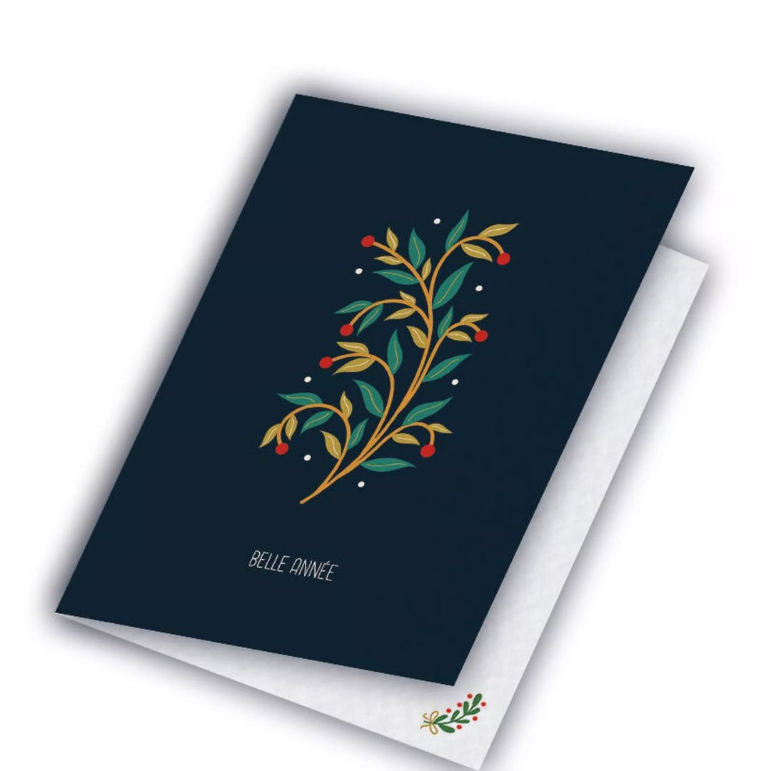 Carte de vœux - Gui fleuri
