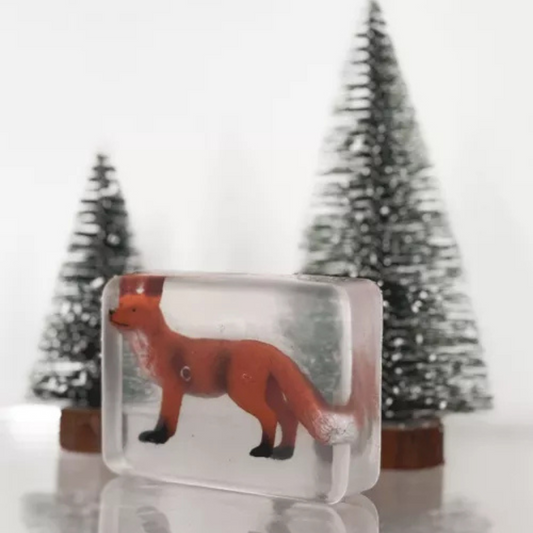 Savon transparent avec animaux de la fôret