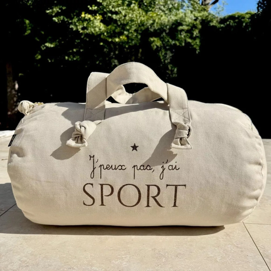 Sac polochon "J'peux pas j'ai sport"