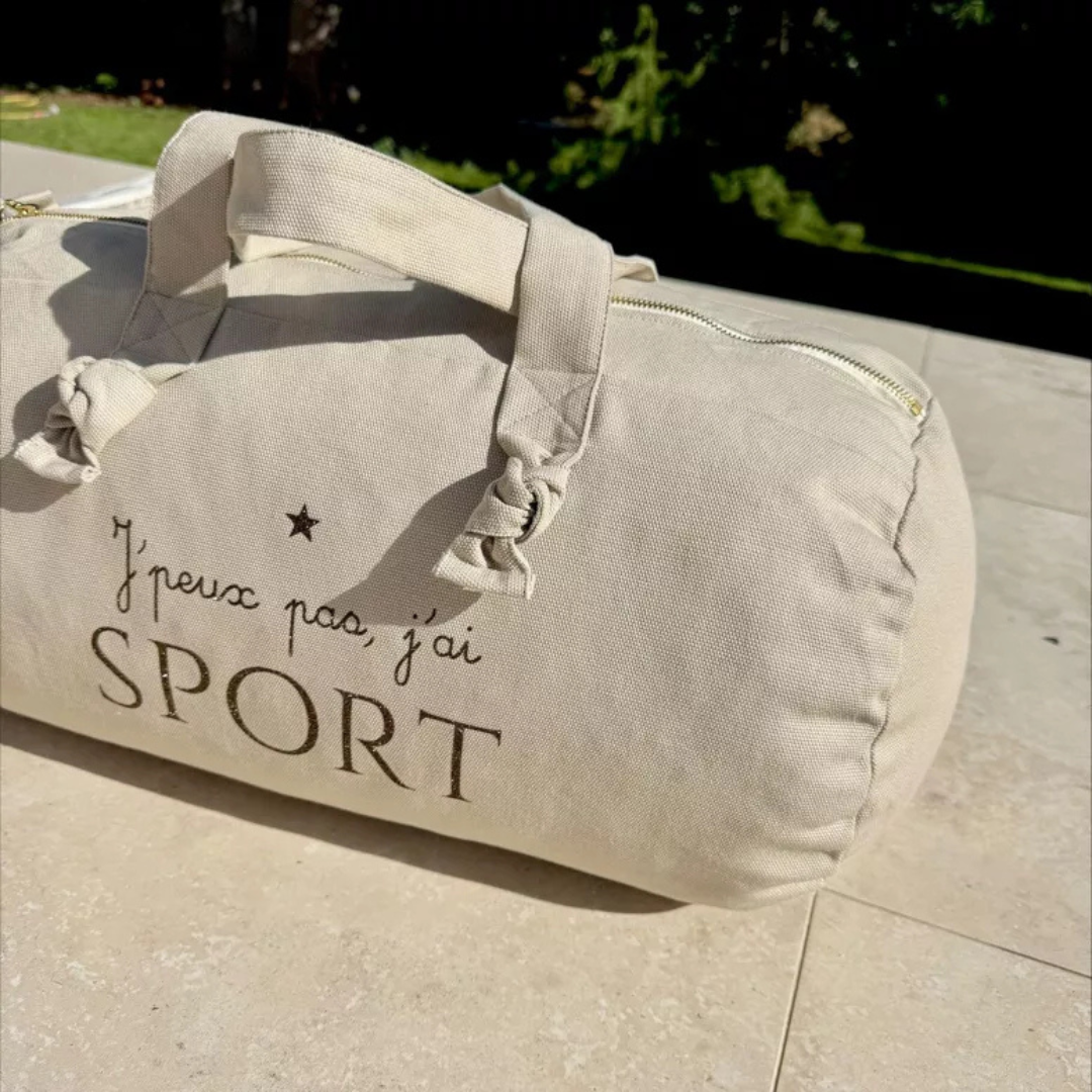 Sac polochon "J'peux pas j'ai sport"