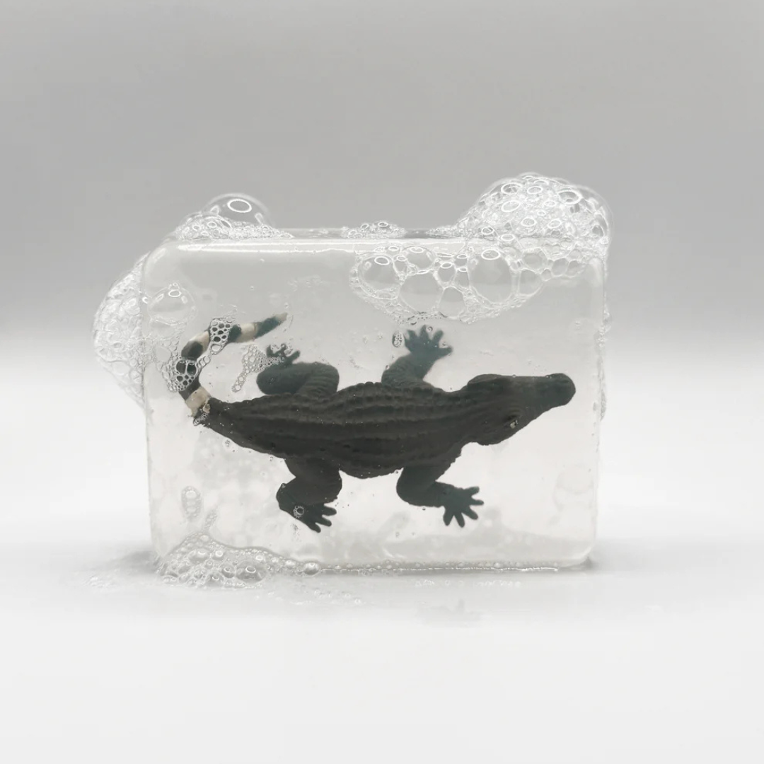 Savon transparent avec animaux de la savane