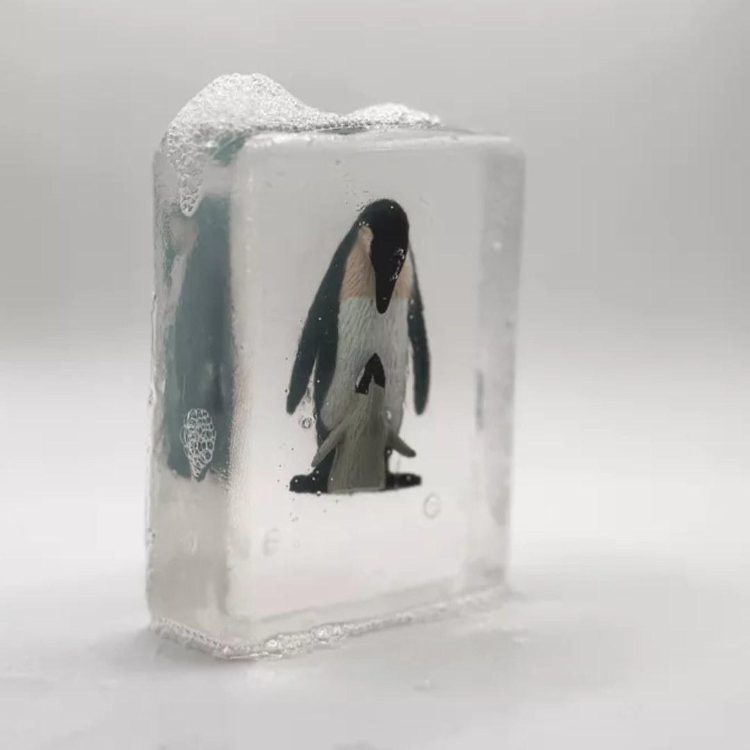 Savon transparent avec animaux polaires