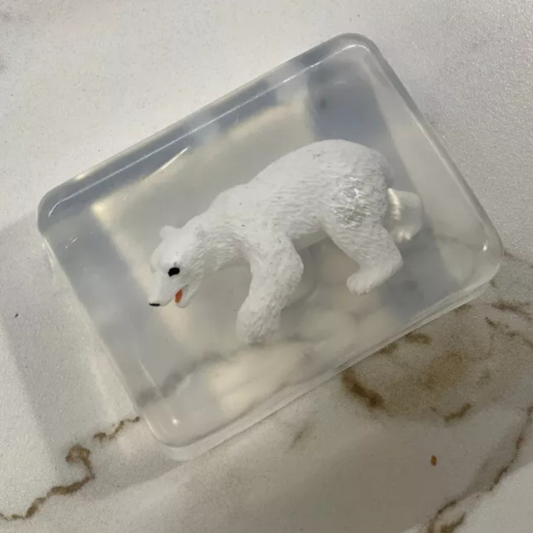 Savon transparent avec animaux polaires
